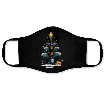 Discover Dolphin Christmas Tree Dolphin Xmas Funny Gift Face Masks