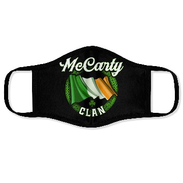 Discover Mccarty Surname Irish Last Name Ireland Flag Face Masks