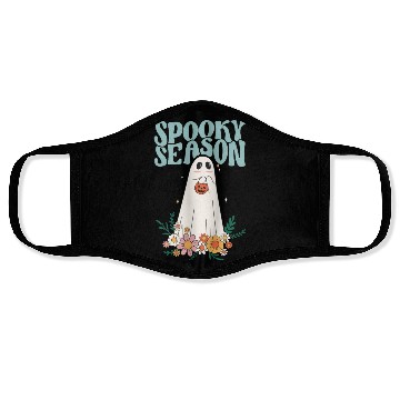 Discover Funny Floral Ghost Halloween Spooky Season Face Masks