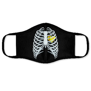 Discover Funny Softbal Heart Skeleton Rib Cage Halloween Face Masks