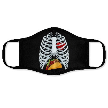 Discover Funny Taco Skeleton Rib Cage Dad Halloween Costume Face Masks