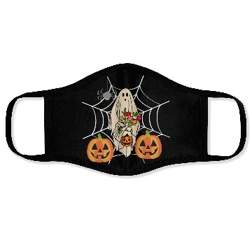 Discover Halloween Costume Floral Ghost Pumpkin SpiderWeb Face Masks