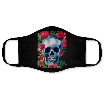 Discover Skull and Roses - Garden Of Roses Face Masks