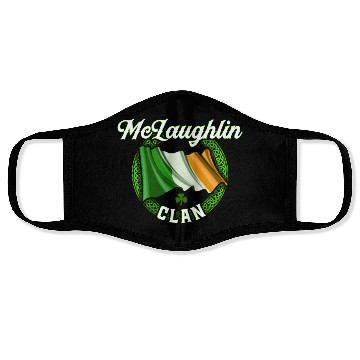 Discover Mclaughlin Surname Irish Last Name Ireland Flag Face Masks