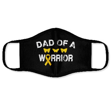 Discover dad Of A Warrior Childhood Cancer Awareness Suppor Face Masks