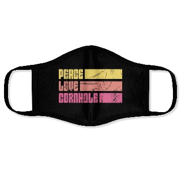Discover Peace Love Cornhole Face Masks