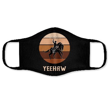Discover Yeehaw Cowboy Western Desert Cowgirl Horseback Face Masks