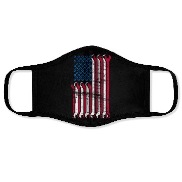Discover American Flag Mechanic Combination Wrenches Face Masks
