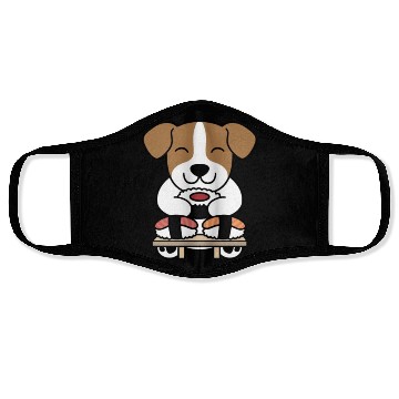 Discover Sushi Lover Jack Russell Terrier Face Masks