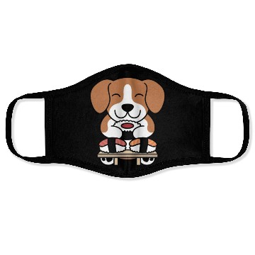 Discover Sushi Lover Beagle Face Masks