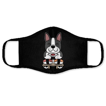 Discover Sushi Lover Boston Terrier Face Masks