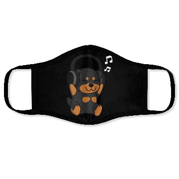 Discover Music Lover Rottweiler Face Masks