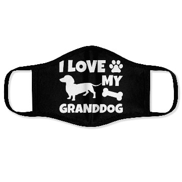 Discover I Love My Granddog Dachshund Face Masks