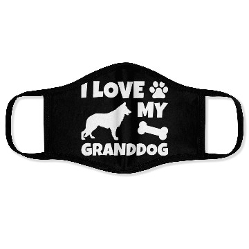 Discover I Love My Granddog German Shepherd Face Masks