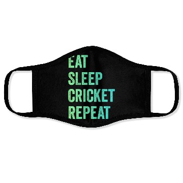 Discover Eat sleep cricket repeat | Cricket Lover Face Masks