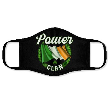 Discover Power Surname Irish Last Name Ireland Flag Face Masks