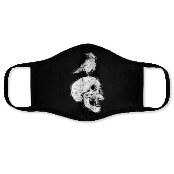 Discover Crow on a Bone Head Raven Bird Face Masks