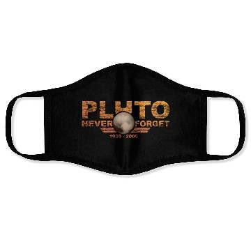 Discover Never Forget Pluto Design Retro Style Funny Space Face Masks