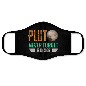 Discover Never Forget Pluto Design Retro Style Funny Space Face Masks