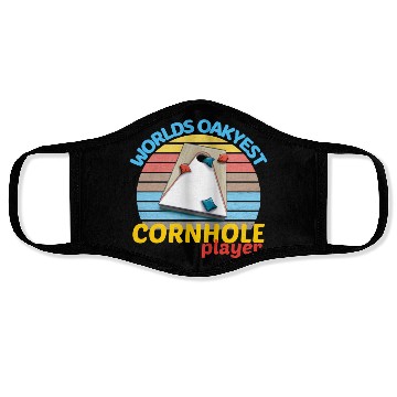 Discover worlds oakyest cornhole player two Face Masks