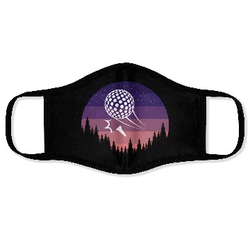 Discover Golf Retro Sunset Face Masks