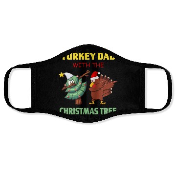 Discover Funny Dabbing Turkey Thanksgiving Christmas Tree Face Masks
