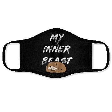 Discover My Inner Beast text white Face Masks