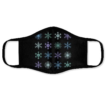 Discover Cute Modern Christmas Snowflakes Seamless Pattern Face Masks