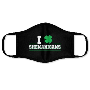 Discover I Love Shenanigans Shamrock Irish Saint Paddy's Face Masks
