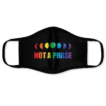 Discover LGBT Not A Phase Funny Rainbow Moon Phase Gift Face Masks