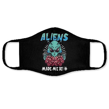 Discover Alien Extraterrestrial Area 51 UFO Space Geek Gift Face Masks