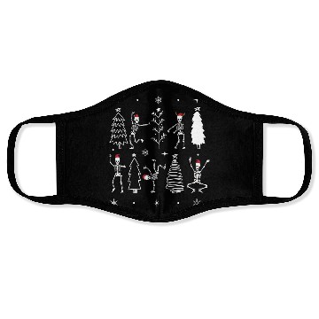 Discover Funny Goth Christmas, skeleton dancing christmas Face Masks