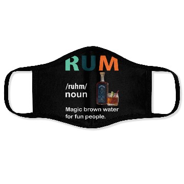 Discover Rum Magic Brown Water For Fun People Funny Vintage Face Masks