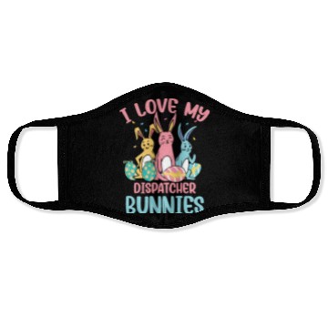 Discover I Love My Dispatcher Bunnies Easter Day Funny Face Masks
