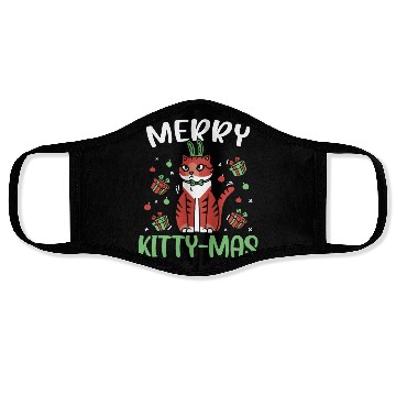 Discover Merry Kitty-mas Christmas Day Cat Lover Kitty Meow Face Masks