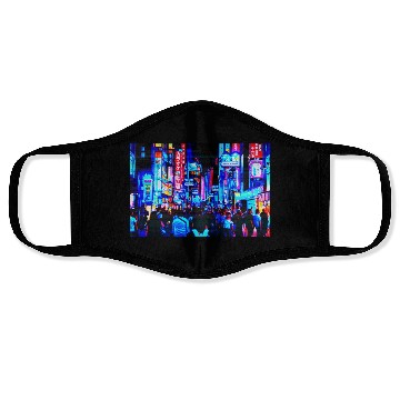 Discover Japan City skyline Aesthetic Edit Face Masks