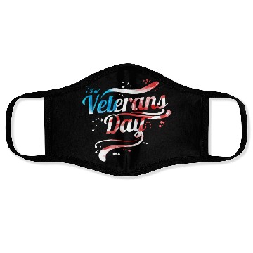 Discover US Flag Colored Logo For Veterans Day Face Masks