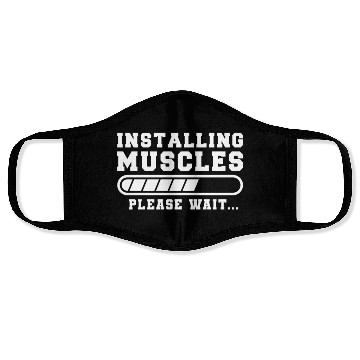 Discover Installing Muscles Please Wait Funny Gym Training Face Masks