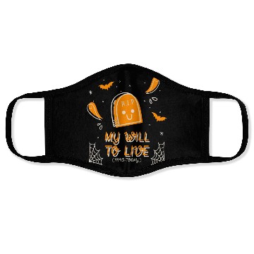 Discover My will to live 1993 today halloween tombstone fun Face Masks