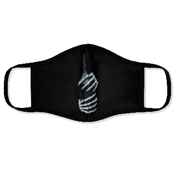 Discover Halloween Skeleton Hand holds wine Bottle Minimal Face Masks