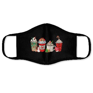 Discover Merry Christmas Coffee Snowman Latte Peppermint Face Masks