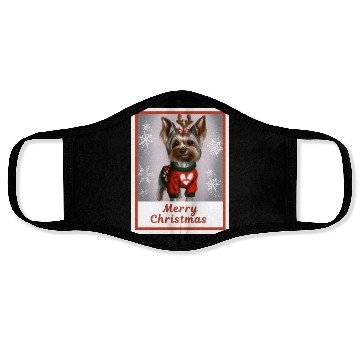 Discover Sweet lucky doggy (Yorkshire terrier) Face Masks