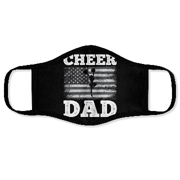 Discover Cheer Dad American Flag Vintage Funny Cheerleader Face Masks