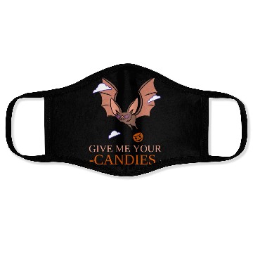 Discover Halloween bat pumpkin trick-or-treat gift idea Face Masks