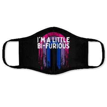 Discover I'm a Little Bi-Furious Bisexual LGBTQ Bi Pride Face Masks