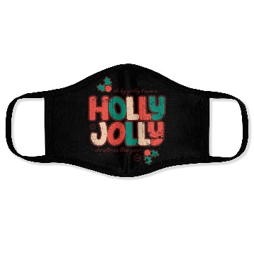Discover Holly jolly christmas Face Masks