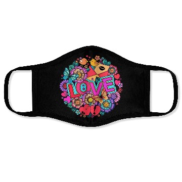 Discover love floral art Face Masks