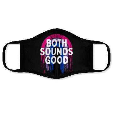 Discover Both Sounds Good Bisexual LGBTQ Bi Pride Funny Face Masks