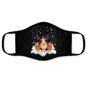 Discover Funny Reindeer Red Nose Santa Snowflake Face Masks