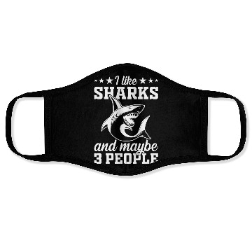 Discover I Like Sharks & Maybe 3 People - Great White Shark Face Masks